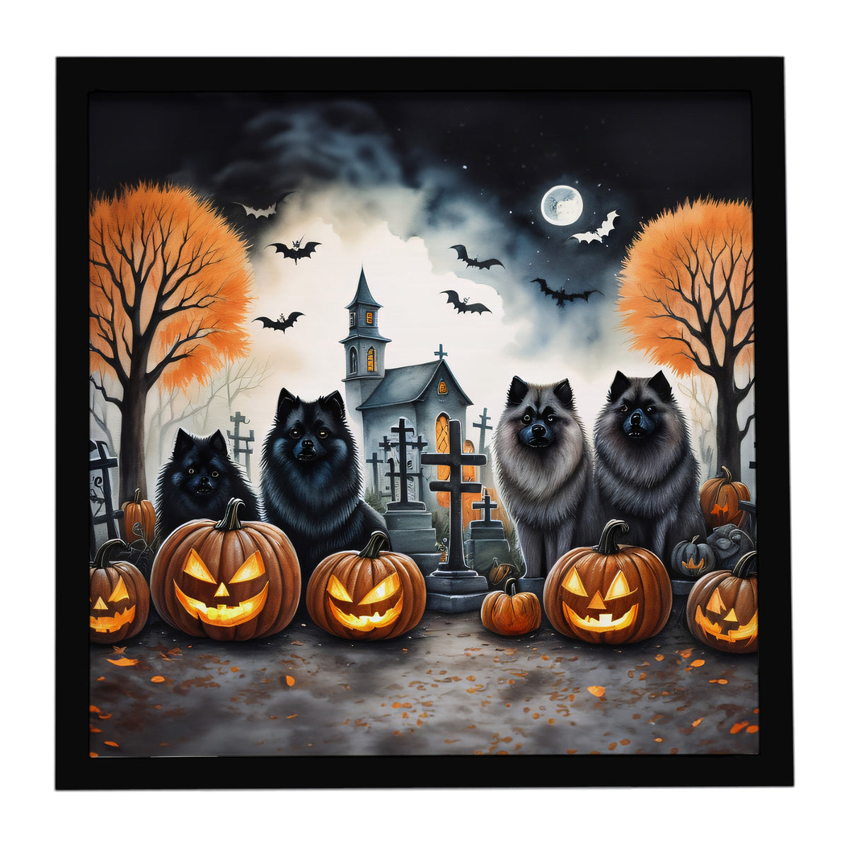 Caroline's Treasures Keeshond Dogs Framed Metal Wall Art 8 x 8 Inch