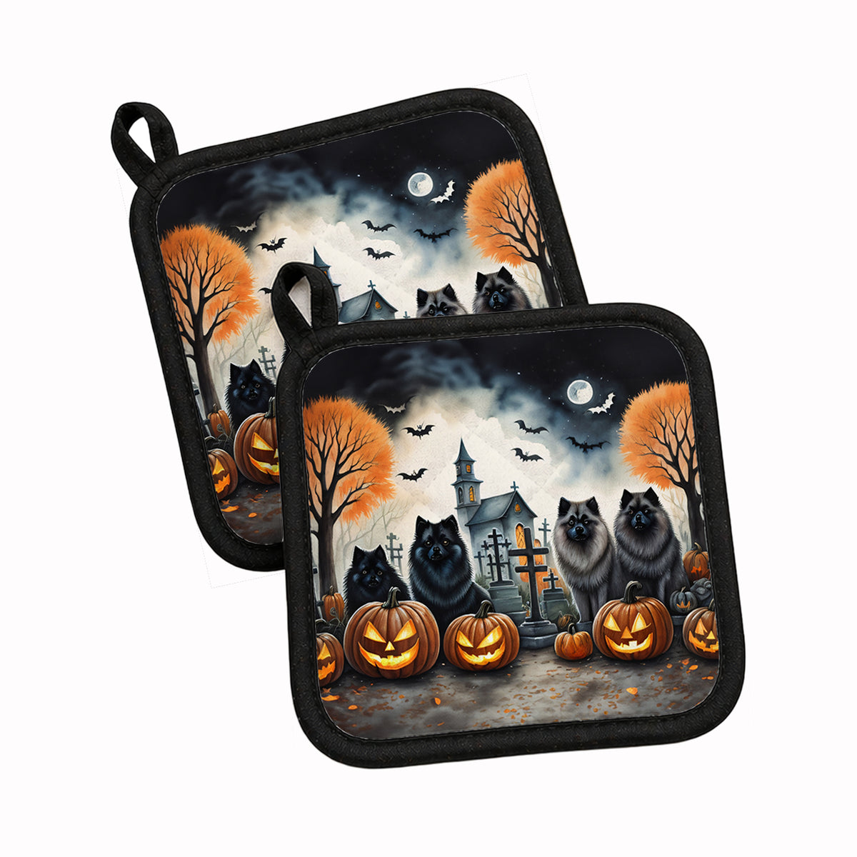 Caroline's Treasures Keeshond Dogs Set of 2 Kitchen Pot Holders