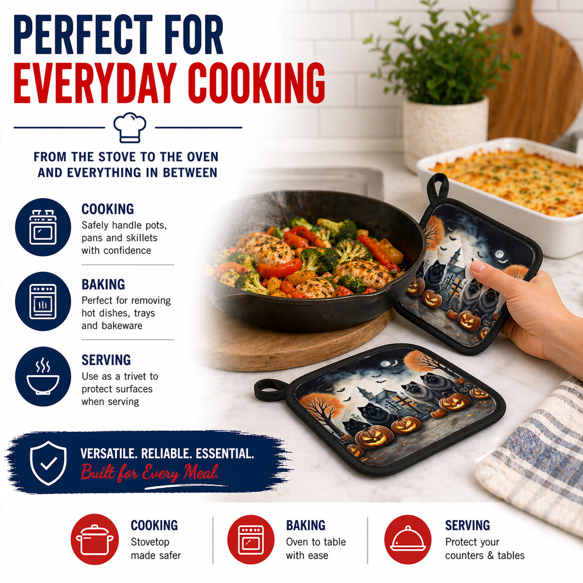 Caroline's Treasures Keeshond Dogs Set of 2 Kitchen Pot Holders