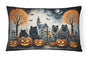 Caroline's Treasures DAC2045PW1216 Keeshond Spooky Halloween Fabric Decorative Pillow Machine Washable, Indoor Outdoor Decorative Pillow for Couch, Bed or Patio, 12HX16W