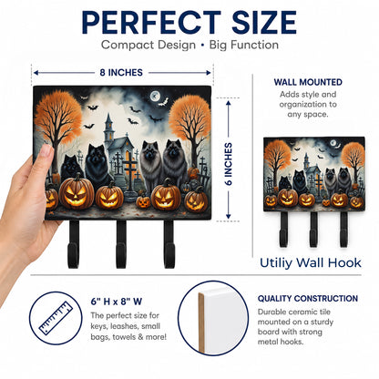 Caroline's Treasures Keeshond Dogs Halloween Ceramic Triple Wall Hook