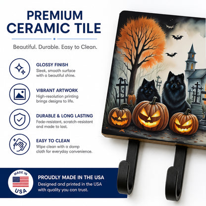 Caroline's Treasures Keeshond Dogs Halloween Ceramic Triple Wall Hook