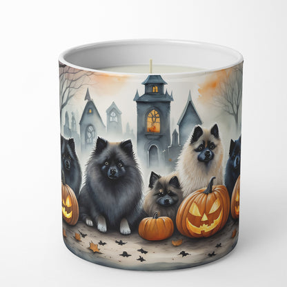 Caroline's Treasures DAC2046CDL Keeshond Spooky Halloween Decorative Soy Candle Nature Soy Wax Essential Oil Home Decor Ideal for Bedroom Kitchen Bath Office Gift, 10 oz
