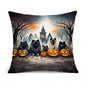 Caroline's Treasures DAC2046PW1414 Keeshond Spooky Halloween Fabric Decorative Pillow Machine Washable, Indoor Outdoor Decorative Pillow for Couch, Bed or Patio, 14Hx14W