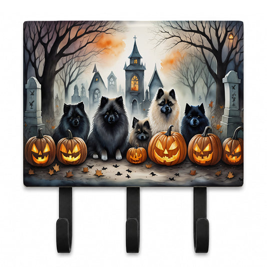 Caroline's Treasures Keeshond Dogs Halloween Ceramic Triple Wall Hook