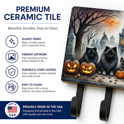 Caroline's Treasures Keeshond Dogs Halloween Ceramic Triple Wall Hook