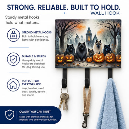 Caroline's Treasures Keeshond Dogs Halloween Ceramic Triple Wall Hook