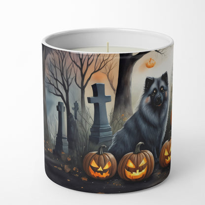 Caroline's Treasures DAC2047CDL Keeshond Spooky Halloween Decorative Soy Candle Nature Soy Wax Essential Oil Home Decor Ideal for Bedroom Kitchen Bath Office Gift, 10 oz