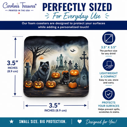 Caroline's Treasures Keeshond Dogs Foam Drink Coasters Set of 4 Absorbent
