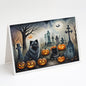 Caroline's Treasures DAC2047GCA7P Keeshond Spooky Halloween Greeting Cards and Envelopes Pack of 8 Blank Cards with Envelopes Whimsical A7 Size 5x7 Blank Greeting Cards