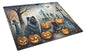 Caroline's Treasures DAC2047LCB Keeshond Spooky Halloween Glass Cutting Board Large Decorative Tempered Glass Kitchen Cutting and Serving Board Large Size Chopping Board