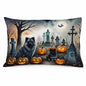 Caroline's Treasures DAC2047PILLOWCASE Keeshond Spooky Halloween Fabric Standard Pillowcase Lightweight Super Soft Easy Care Decorative Artwork Pillowcase, Standard