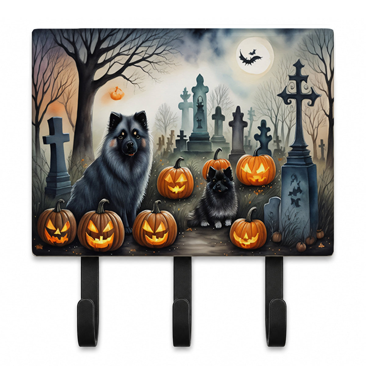 Caroline's Treasures Keeshond Dogs Halloween Ceramic Triple Wall Hook