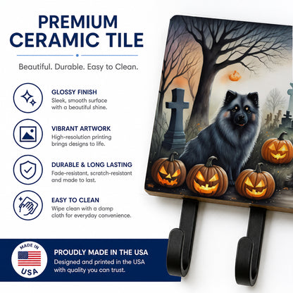Caroline's Treasures Keeshond Dogs Halloween Ceramic Triple Wall Hook
