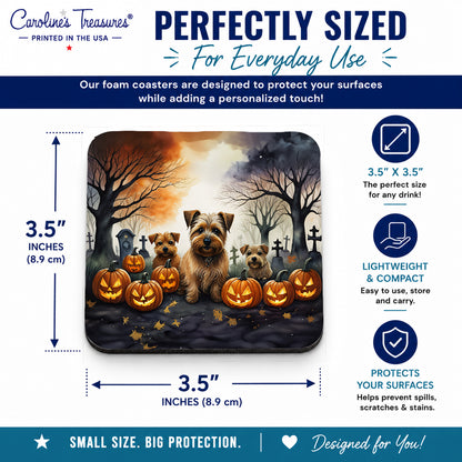 Caroline's Treasures Norfolk Terrier Dogs Foam Drink Coasters Set of 4