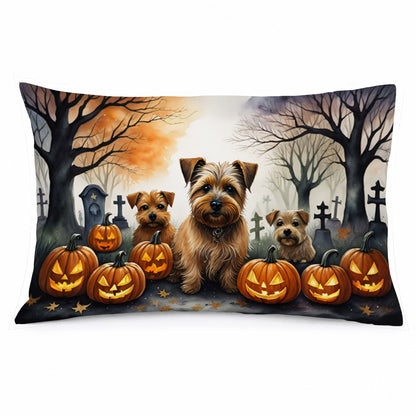 Caroline's Treasures DAC2048PILLOWCASE Norfolk Terrier Spooky Halloween Fabric Standard Pillowcase Lightweight Super Soft Easy Care Decorative Artwork Pillowcase, Standard