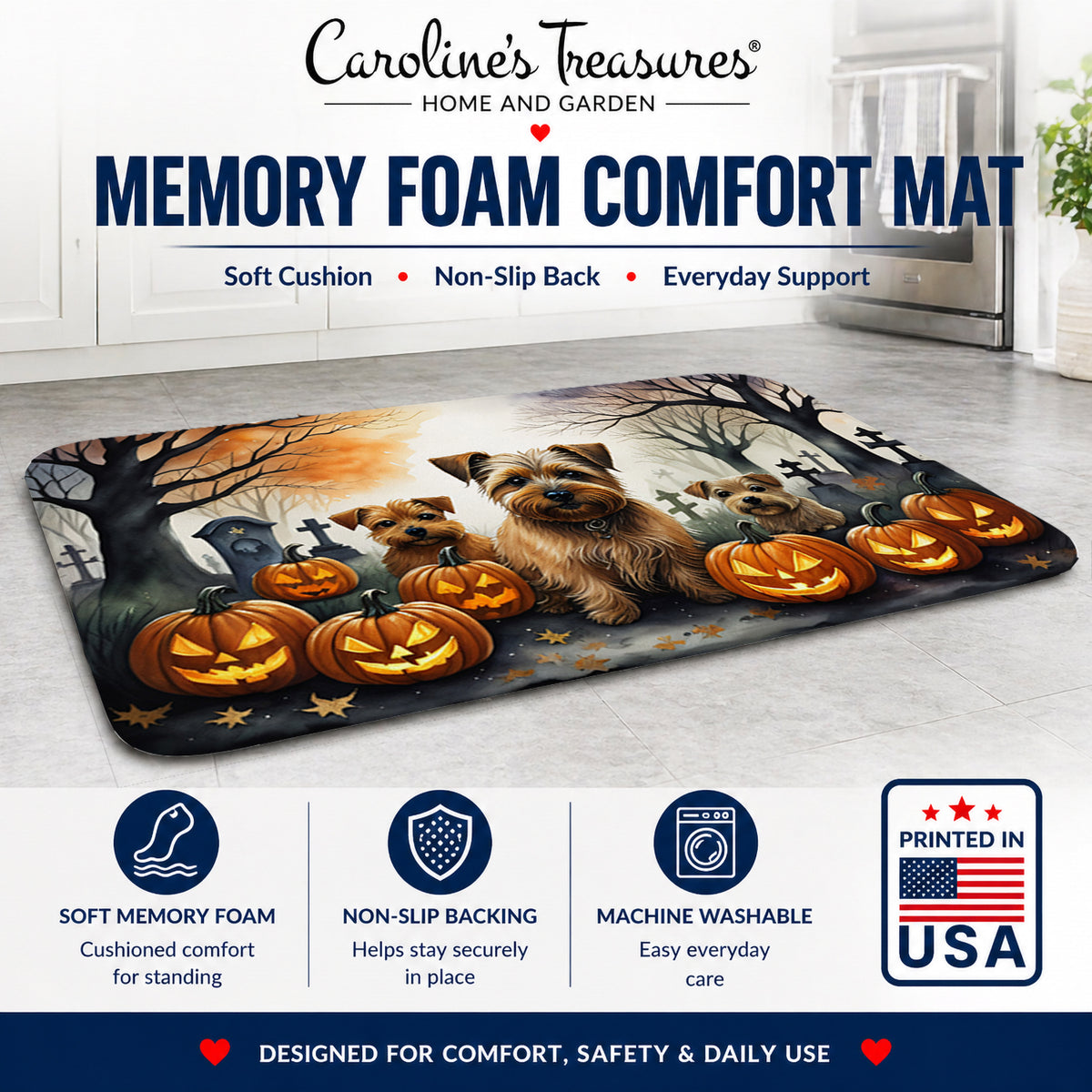 Caroline's Treasures Norfolk Terrier Dogs Memory Foam Mat 19x27