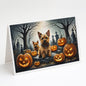 Caroline's Treasures DAC2049GCA7P Norwich Terrier Spooky Halloween Greeting Cards and Envelopes Pack of 8 Blank Cards with Envelopes Whimsical A7 Size 5x7 Blank Greeting Cards