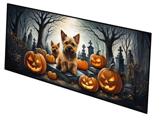 Caroline's Treasures Norwich Terrier Spooky Halloween Runner Mat 28x58 Front Door Mat Indoor Outdoor Rugs for Entryway Hallway Foyer Non Slip Washable Wide Doormat