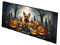 Caroline's Treasures Norwich Terrier Spooky Halloween Runner Mat 28x58 Front Door Mat Indoor Outdoor Rugs for Entryway Hallway Foyer Non Slip Washable Wide Doormat