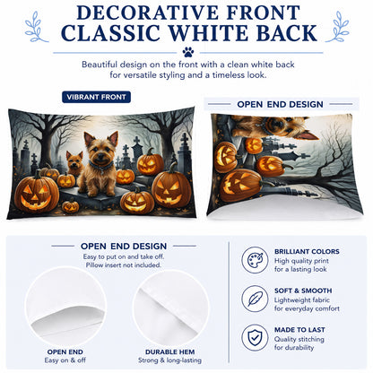 Caroline's Treasures DAC2049PILLOWCASE Norwich Terrier Spooky Halloween Fabric Standard Pillowcase Lightweight Super Soft Easy Care Decorative Artwork Pillowcase, Standard