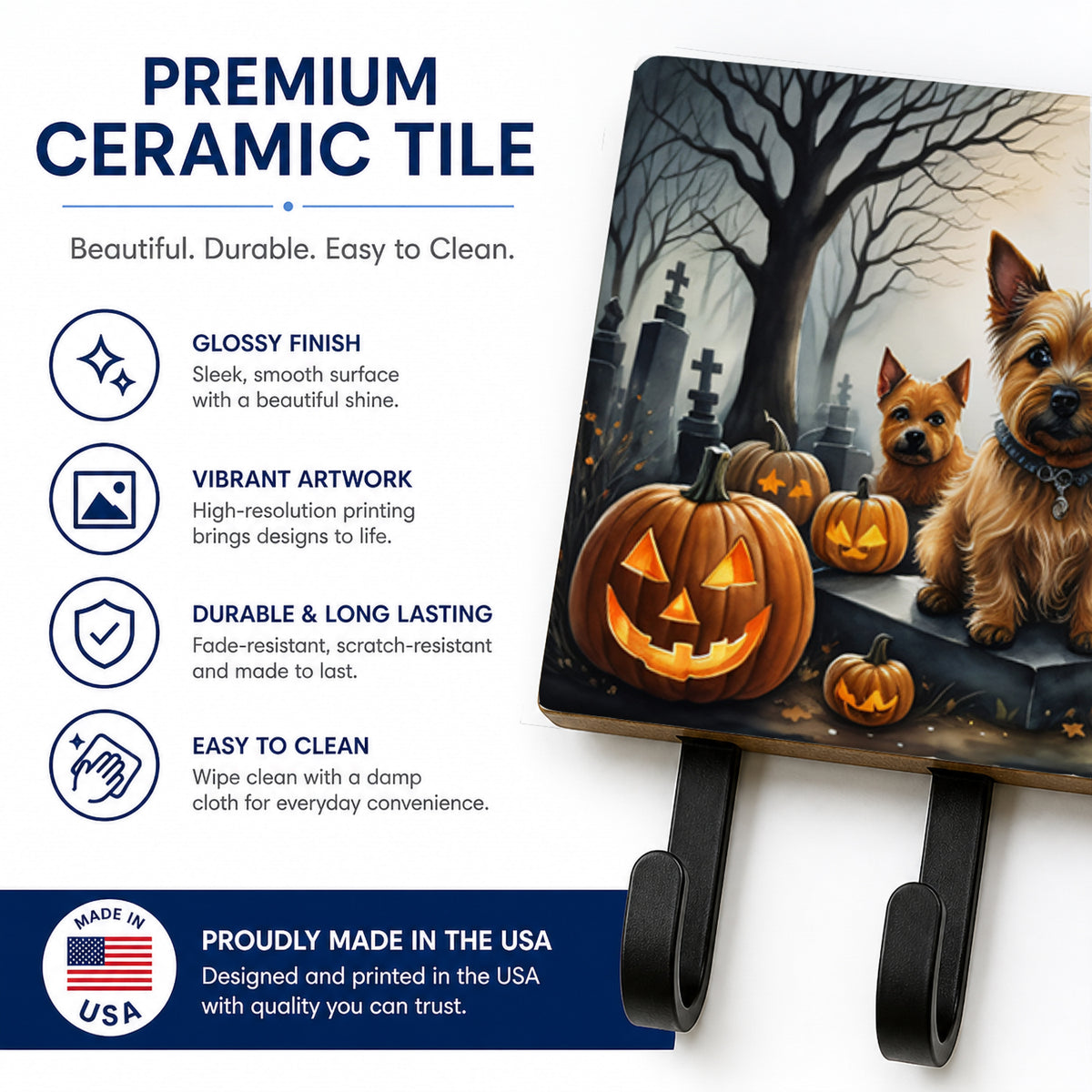 Caroline's Treasures Norwich Terrier Dogs Ceramic Triple Wall Hook