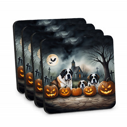 Caroline's Treasures Saint Bernard Dogs Foam Drink Coasters Set of 4