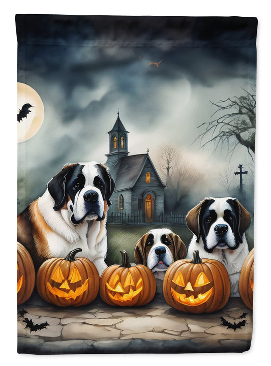 Caroline's Treasures DAC2050GF Saint Bernard Spooky Halloween Garden Flag Mailbox Flag Decorative Yard Flag Banner Outside Patio Artwork Yard Flower Beds, Garden Size, Multicolor