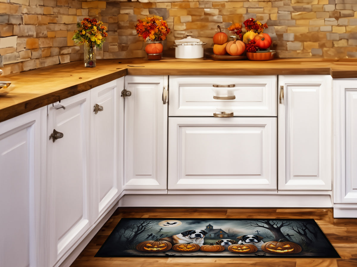 Caroline's Treasures Saint Bernard Spooky Halloween Runner Mat 28x58 Front Door Mat Indoor Outdoor Rugs for Entryway Hallway Foyer Non Slip Washable Wide Doormat