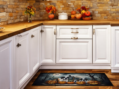 Caroline's Treasures Saint Bernard Spooky Halloween Runner Mat 28x58 Front Door Mat Indoor Outdoor Rugs for Entryway Hallway Foyer Non Slip Washable Wide Doormat