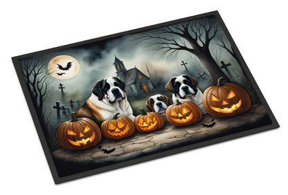 Caroline's Treasures DAC2050JMAT Saint Bernard Spooky Halloween Indoor or Outdoor Mat 24x36 Front Door Mat Indoor Outdoor Rugs for Entryway, Non Slip Washable Low Pile, 24H X 36W