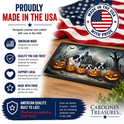 Caroline's Treasures DAC2050JMAT Saint Bernard Spooky Halloween Indoor or Outdoor Mat 24x36 Front Door Mat Indoor Outdoor Rugs for Entryway, Non Slip Washable Low Pile, 24H X 36W