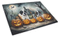 Caroline's Treasures DAC2050LCB Saint Bernard Spooky Halloween Glass Cutting Board Large Decorative Tempered Glass Kitchen Cutting and Serving Board Large Size Chopping Board