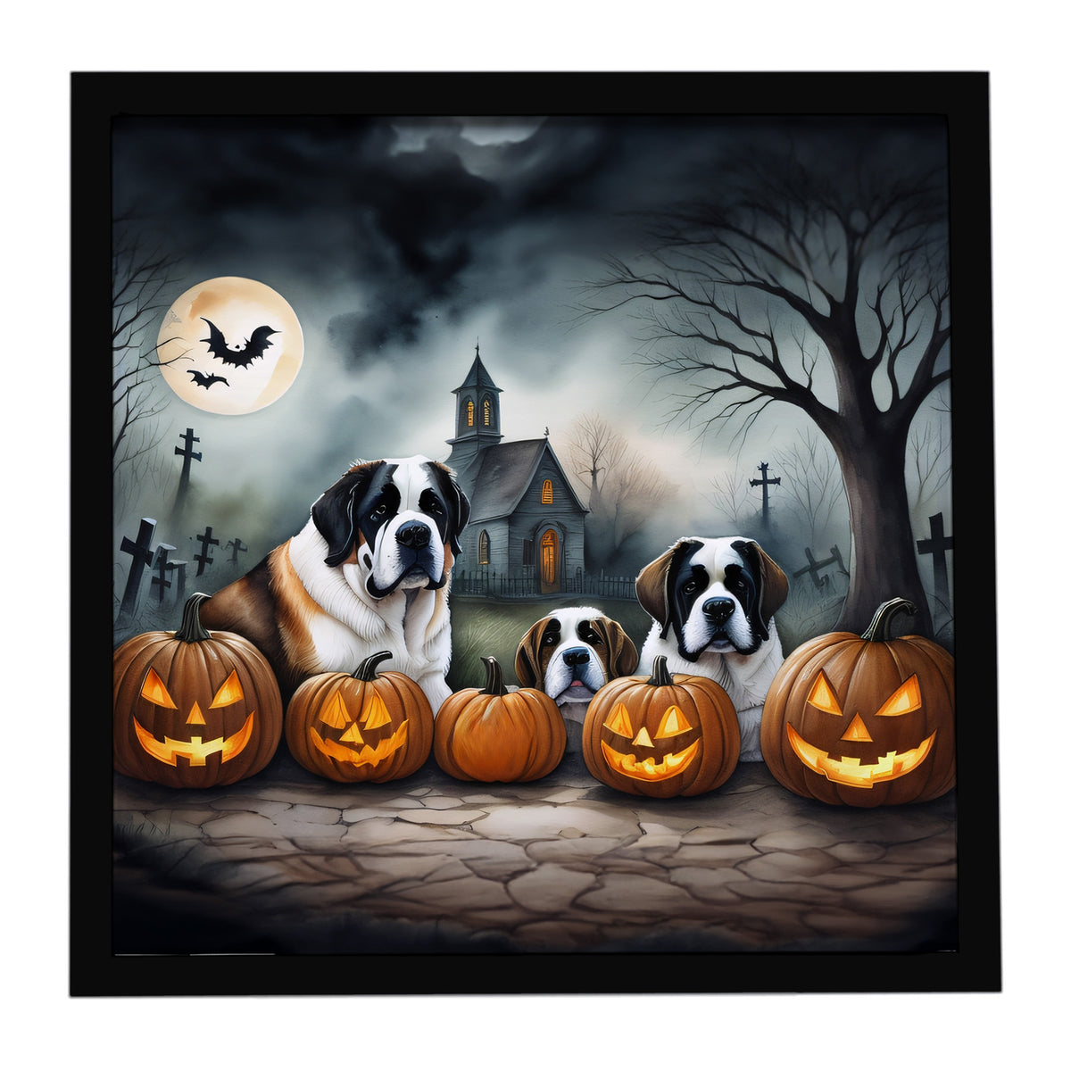 Caroline's Treasures Saint Bernard Dogs Framed Metal Wall Art 8 x 8 Inch