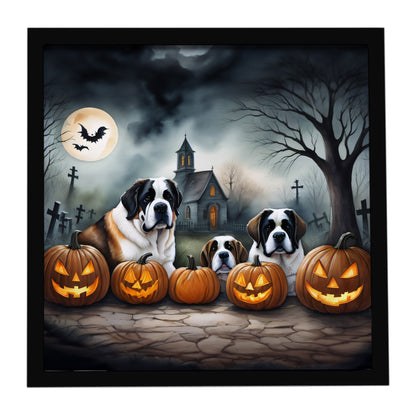 Caroline's Treasures Saint Bernard Dogs Framed Metal Wall Art 8 x 8 Inch