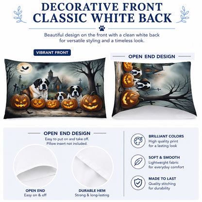 Caroline's Treasures DAC2050PILLOWCASE Saint Bernard Spooky Halloween Fabric Standard Pillowcase Lightweight Super Soft Easy Care Decorative Artwork Pillowcase, Standard