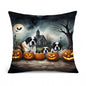 Caroline's Treasures DAC2050PW1414 Saint Bernard Spooky Halloween Fabric Decorative Pillow Machine Washable, Indoor Outdoor Decorative Pillow for Couch, Bed or Patio, 14Hx14W