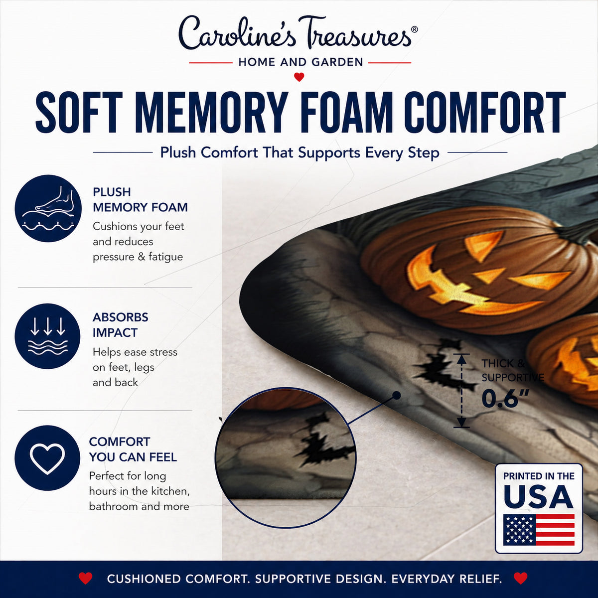 Caroline's Treasures Saint Bernard Dogs Memory Foam Mat 19x27