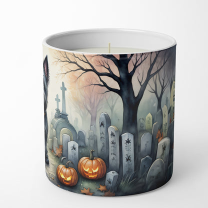 Caroline's Treasures DAC2051CDL Scottish Terrier Spooky Halloween Decorative Soy Candle Nature Soy Wax Essential Oil Home Decor Ideal for Bedroom Kitchen Bath Office Gift, 10 oz