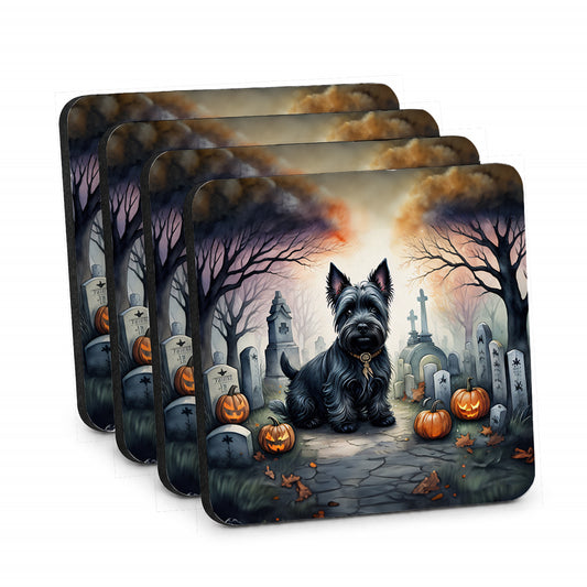 Caroline's Treasures Scottish Terrier Dogs Foam Drink Coasters Set of 4
