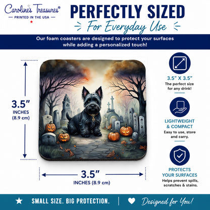 Caroline's Treasures Scottish Terrier Dogs Foam Drink Coasters Set of 4