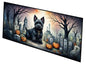 Caroline's Treasures Scottish Terrier Spooky Halloween Runner Mat 28x58 Front Door Mat Indoor Outdoor Rugs for Entryway Hallway Foyer Non Slip Washable Wide Doormat