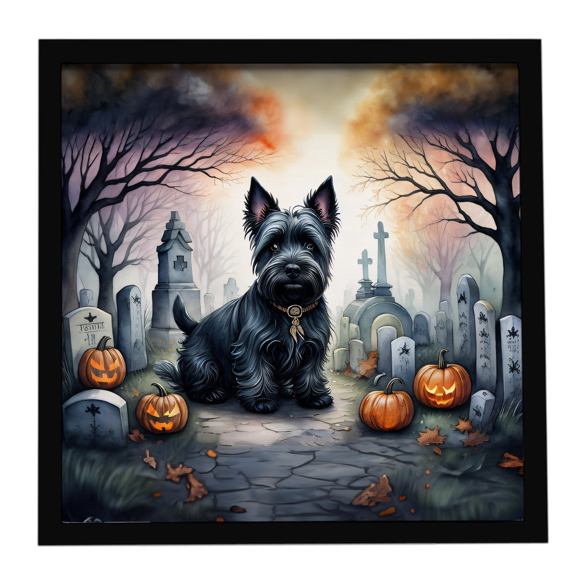 Caroline's Treasures Scottish Terrier Dogs Framed Metal Wall Art 8x8 In