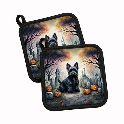 Caroline's Treasures Scottish Terrier Dogs Set of 2 Kitchen Pot Holders