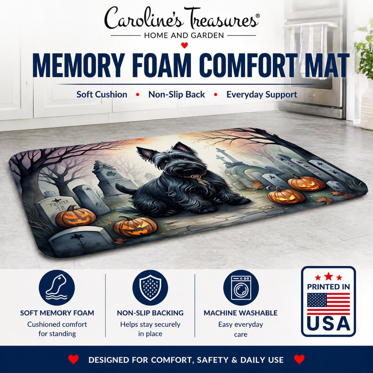 Caroline's Treasures Scottish Terrier Dogs Memory Foam Mat 19x27