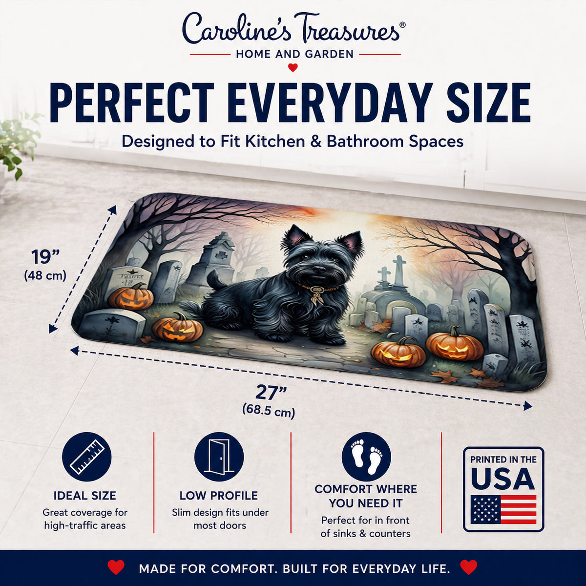 Caroline's Treasures Scottish Terrier Dogs Memory Foam Mat 19x27