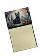 Caroline's Treasures Scottish Terrier Spooky Halloween Sticky Note Holder Refillable Dispenser Self-Sticky Note Pads, Memo Pads Blank Desk Accessories