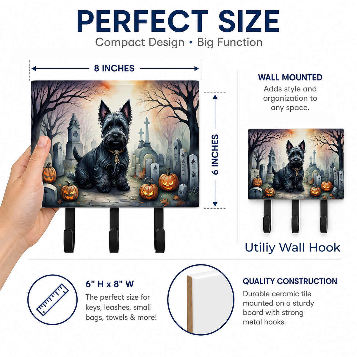 Caroline's Treasures Scottish Terrier Dogs Ceramic Triple Wall Hook