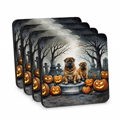 Caroline's Treasures Shar Pei Dogs Foam Drink Coasters Set of 4 Absorbent