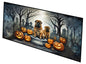 Caroline's Treasures Shar Pei Spooky Halloween Runner Mat 28x58 Front Door Mat Indoor Outdoor Rugs for Entryway Hallway Foyer Non Slip Washable Wide Doormat